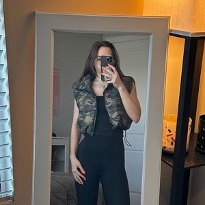 camo puffer vest